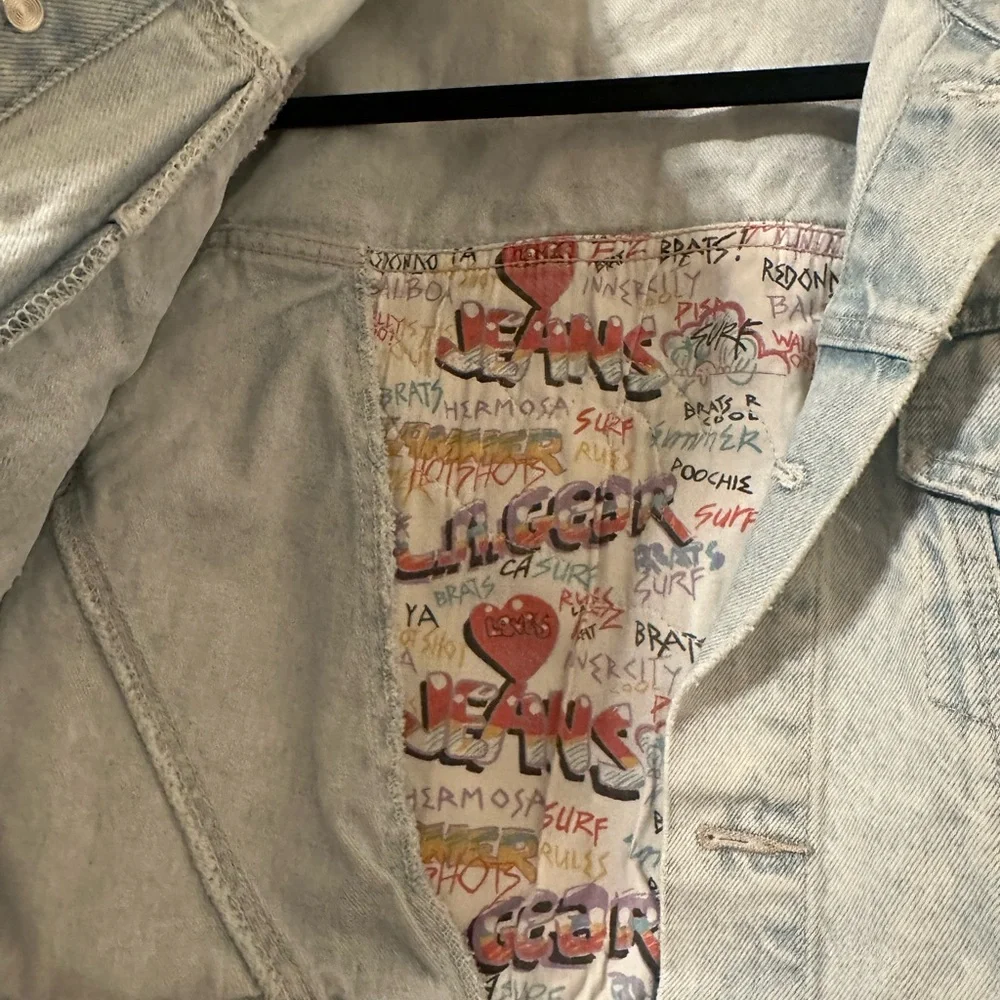 L.A. Gear Light Blue Cropped Denim Jacket - Picture 6 of 10